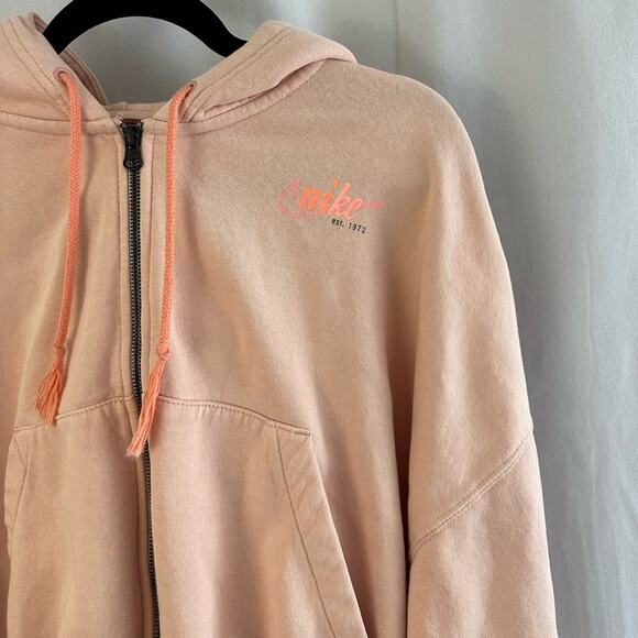 Nike Light Pink Zip Up Baggy Hoodie Womens Size Medium - Picture 2 of 8